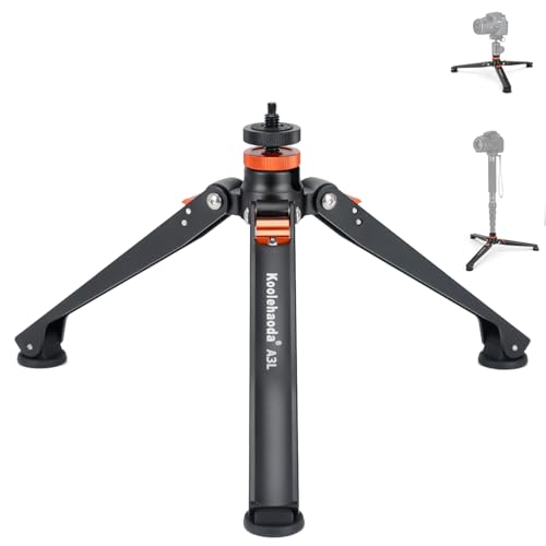 Koolehaoda Mini Tripod Base for Monopods, Aluminum Desktop Tripod | Universal 1/4" & 3/8"... image