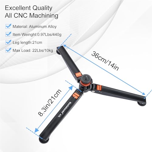 Koolehaoda Mini Tripod Base for Monopods, Aluminum Desktop Tripod | Universal 1/4" & 3/8"... image