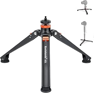 Koolehaoda Mini Tripod Base for Monopods, Aluminum Desktop Tripod | Universal 1/4" & 3/8"...