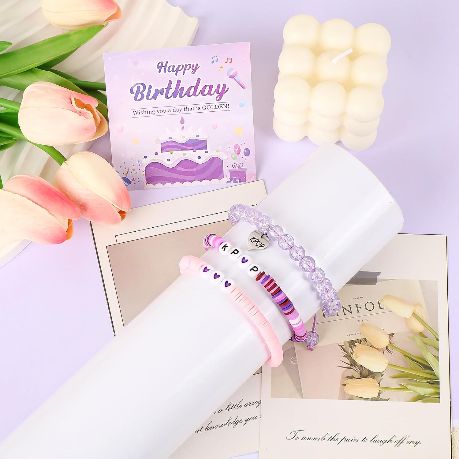 KPop Bracelet Merch Stuff and Birthday Card Korea-Pop Demon Christmas Jewelry Birthday Party... image