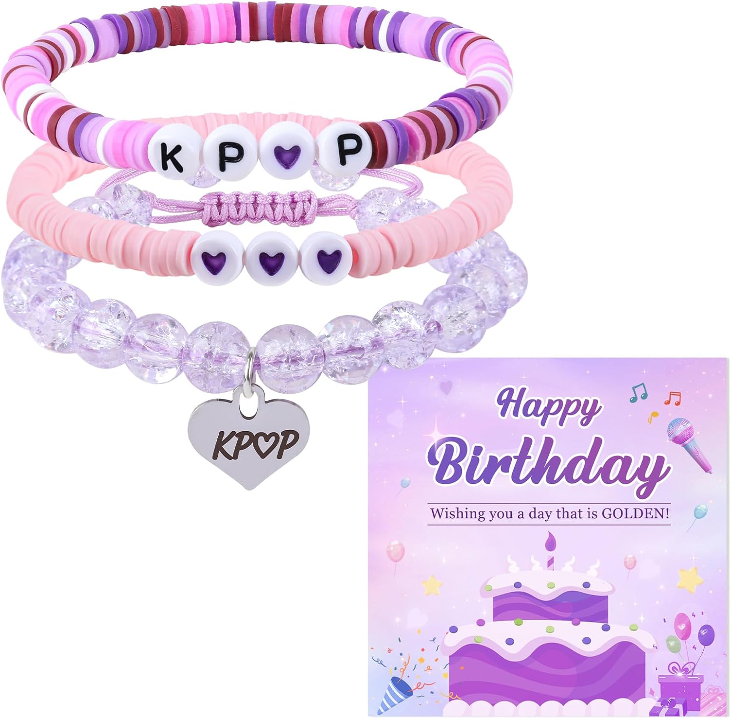 KPop Bracelet Merch Stuff and Birthday Card Korea-Pop Demon Christmas Jewelry Birthday Party...
