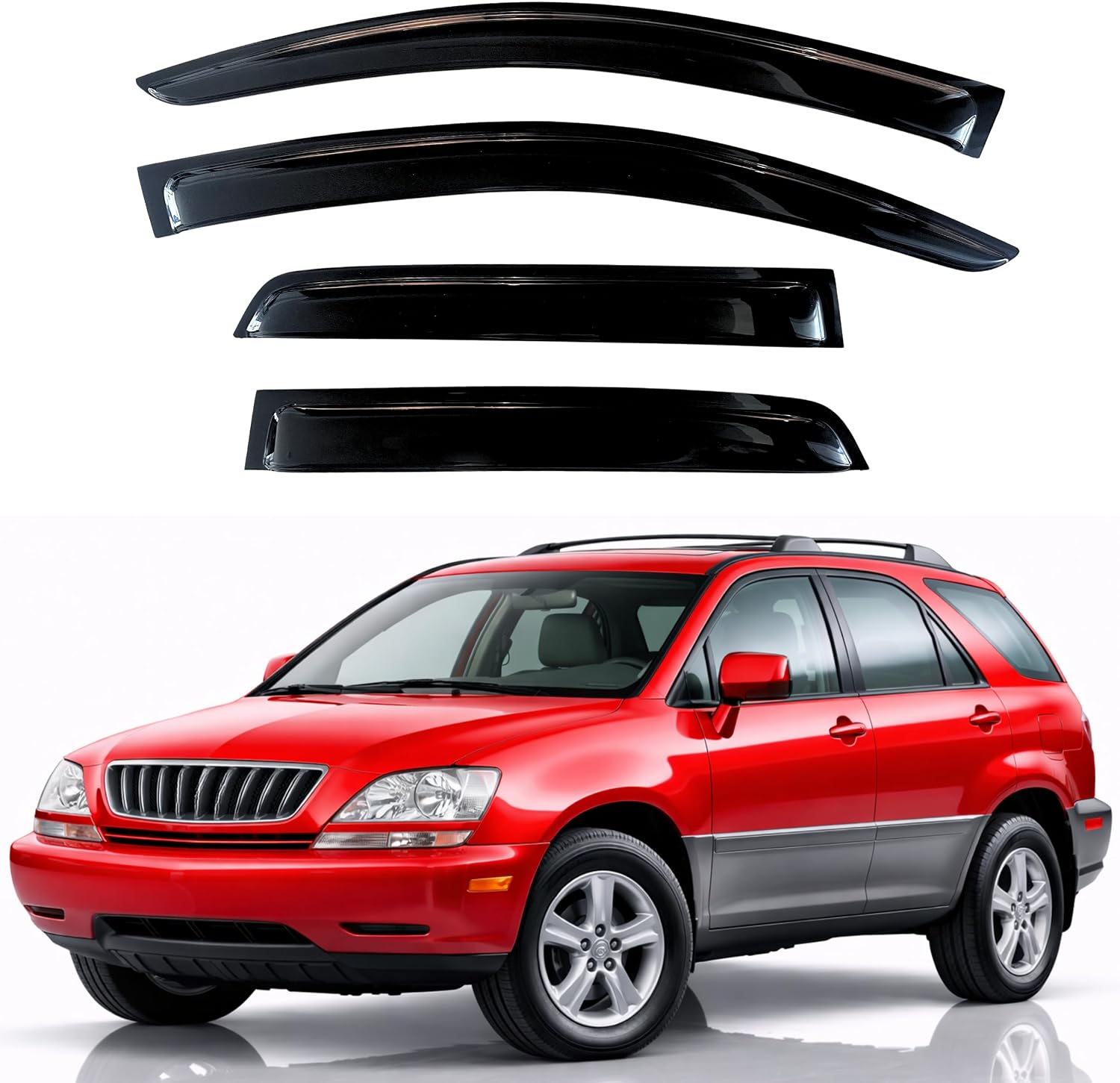 KPY Rain Guards Fit for 1999-2003 Lexus RX300 RX350, Out-Channel Window Visors Vent Wind...