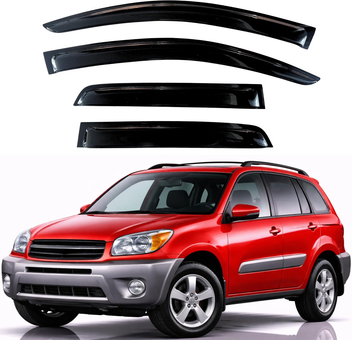 KPY Rain Guards Fit for 2001-2005 Toyota Rav4, Out-Channel Window Visors Vent Wind...