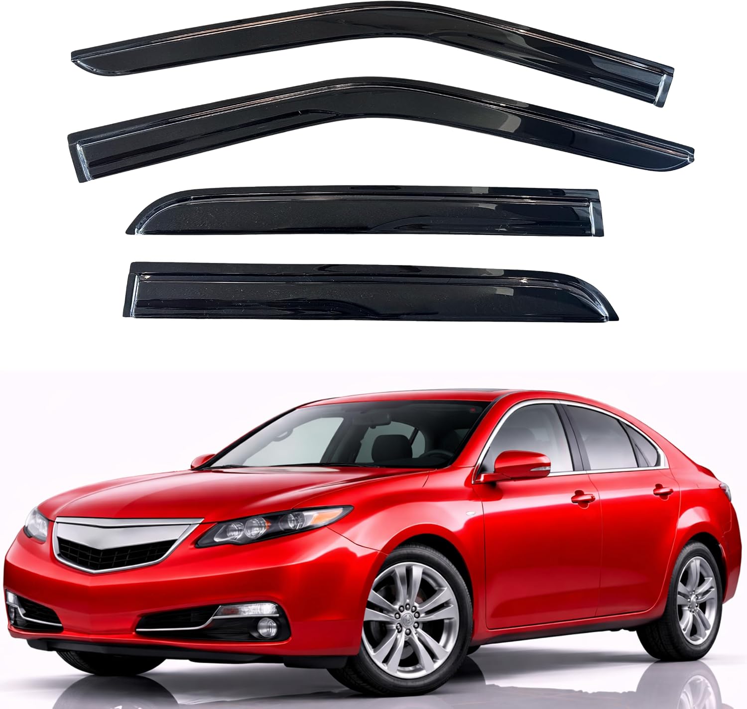 KPY Rain Guards Fit for 2009-2014 Acura TL, Out-Channel Window Visors Vent Wind Deflectors...