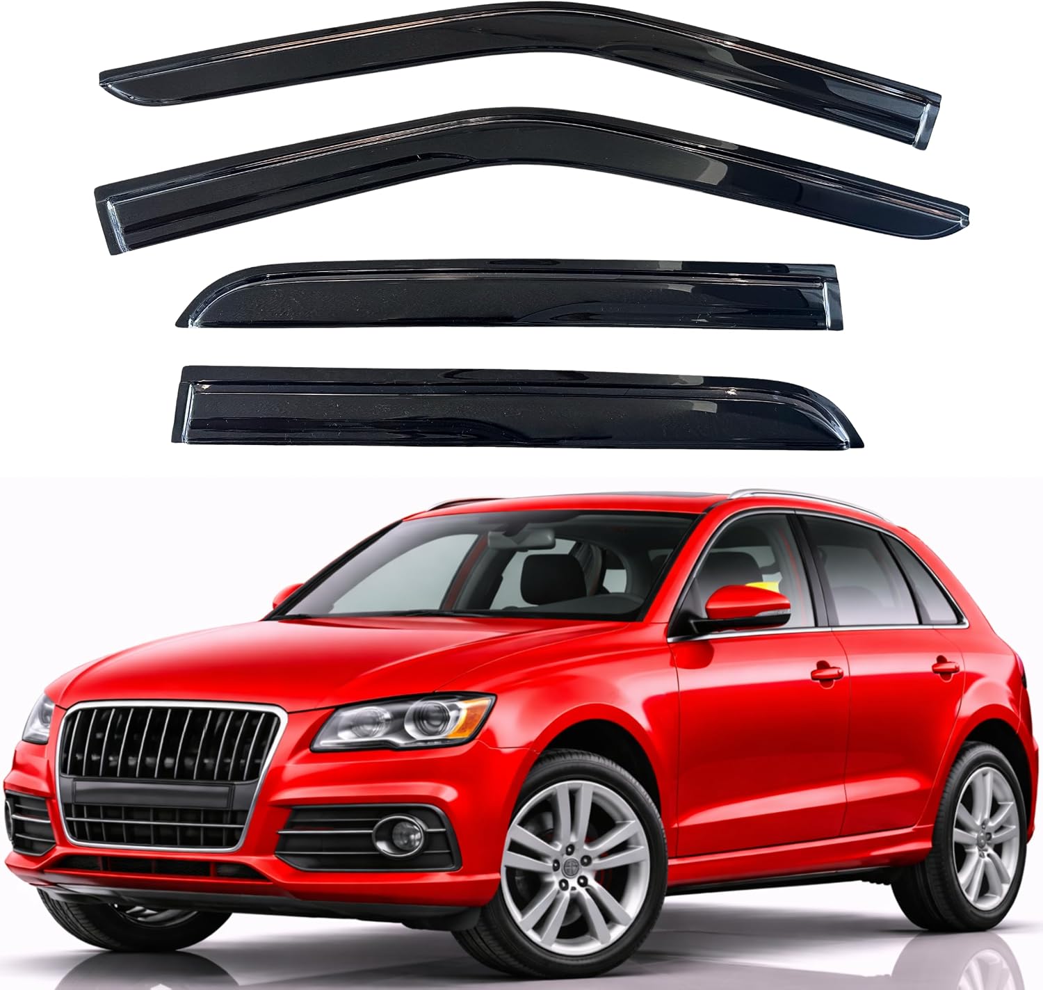 KPY Rain Guards Fit for 2009-2017 Audi Q5, Out-Channel Window Visors Vent Wind Deflectors...