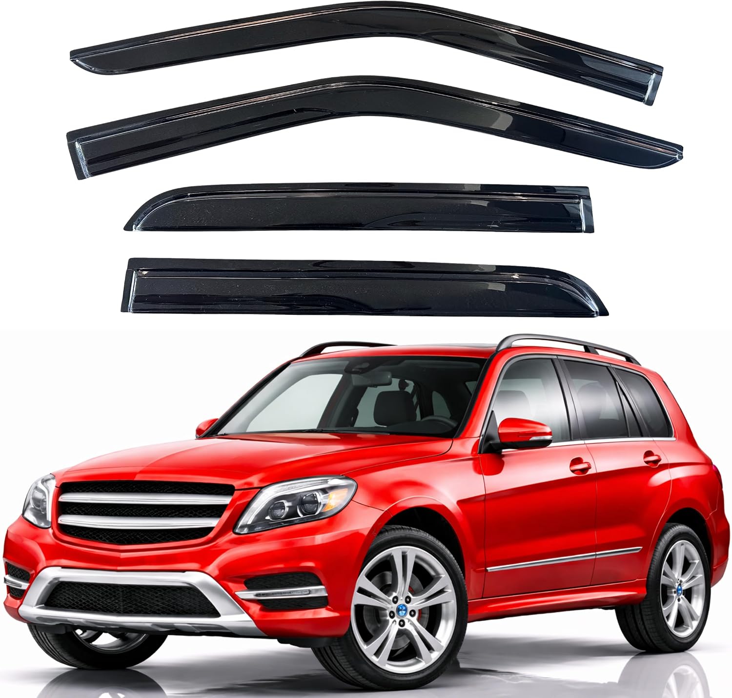 KPY Rain Guards Fit for 2010-2015 Mercedes-Benz GLK 350, Out-Channel Window Visors Vent Wind...