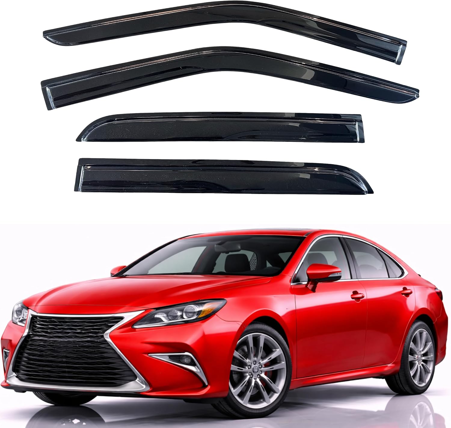 KPY Rain Guards Fit for 2013-2018 Lexus ES300h ES350, Out-Channel Window Visors Vent Wind...