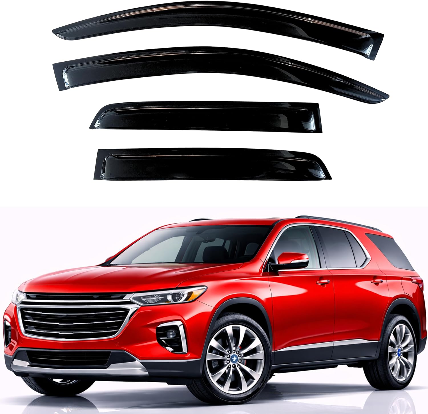 KPY Rain Guards Fit for 2018-2023 Chevrolet/Chevy Traverse, Out-Channel Window Visors Vent...