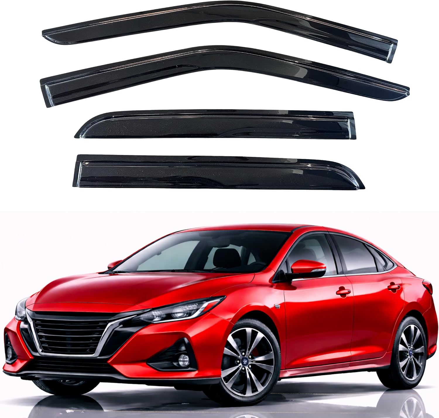 KPY Rain Guards Fit for 2020-2025 Nissan Sentra, Out-Channel Window Visors Vent Wind...