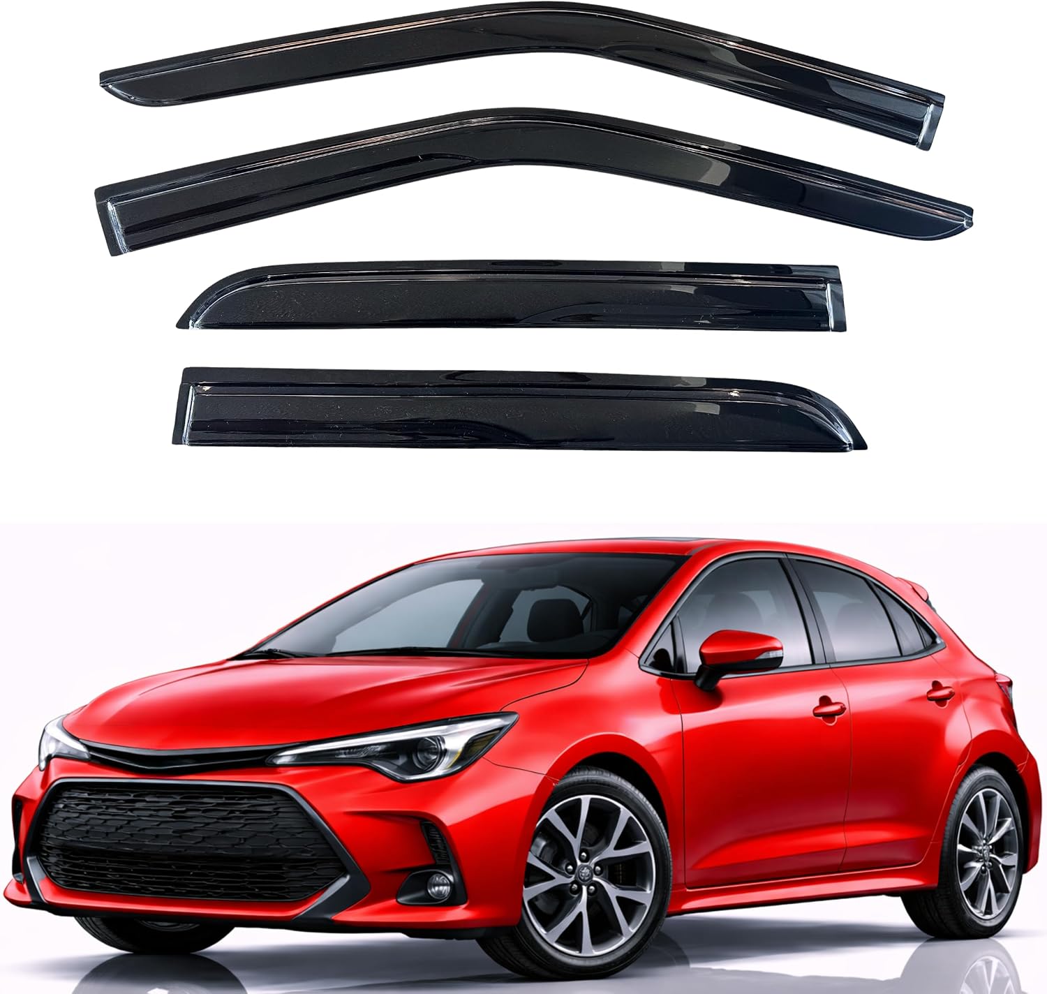 KPY Rain Guards Fit for 2020-2026 Toyota Corolla Hatchback, Out-Channel Window Visors Vent...