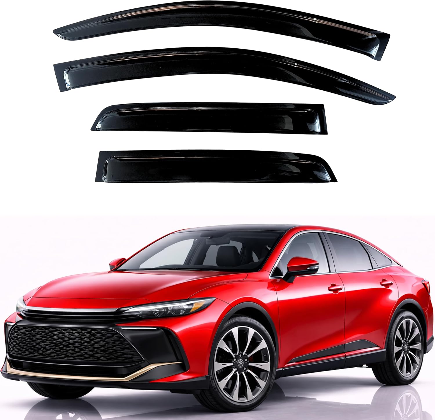 KPY Rain Guards Fit for 2023-2026 Toyota Crown, Out-Channel Window Visors Vent Wind...