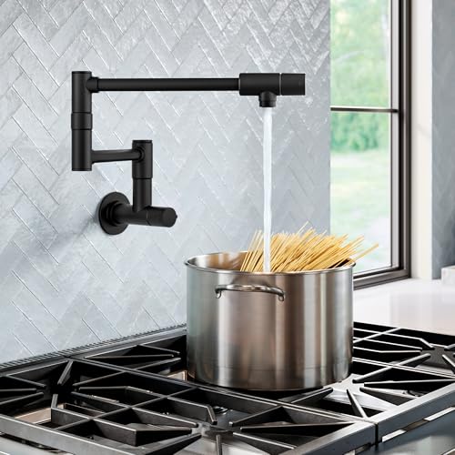 KRAUS Bolden 2 Handle Pot Filler Faucet with Retractable Arm, Wall Mount Kitchen Faucet, Pot... image