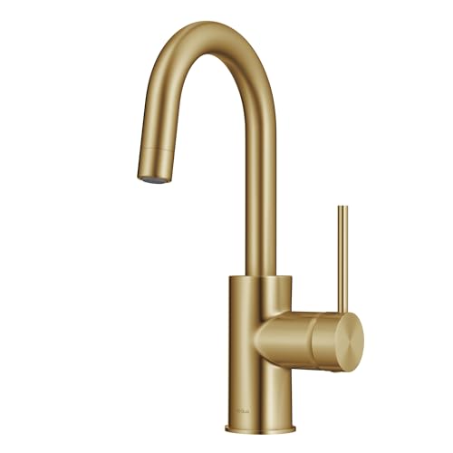 KRAUS Oletto Single Handle Kitchen Bar Faucet with QuickDock Top Mount Assembly in Brushed... image