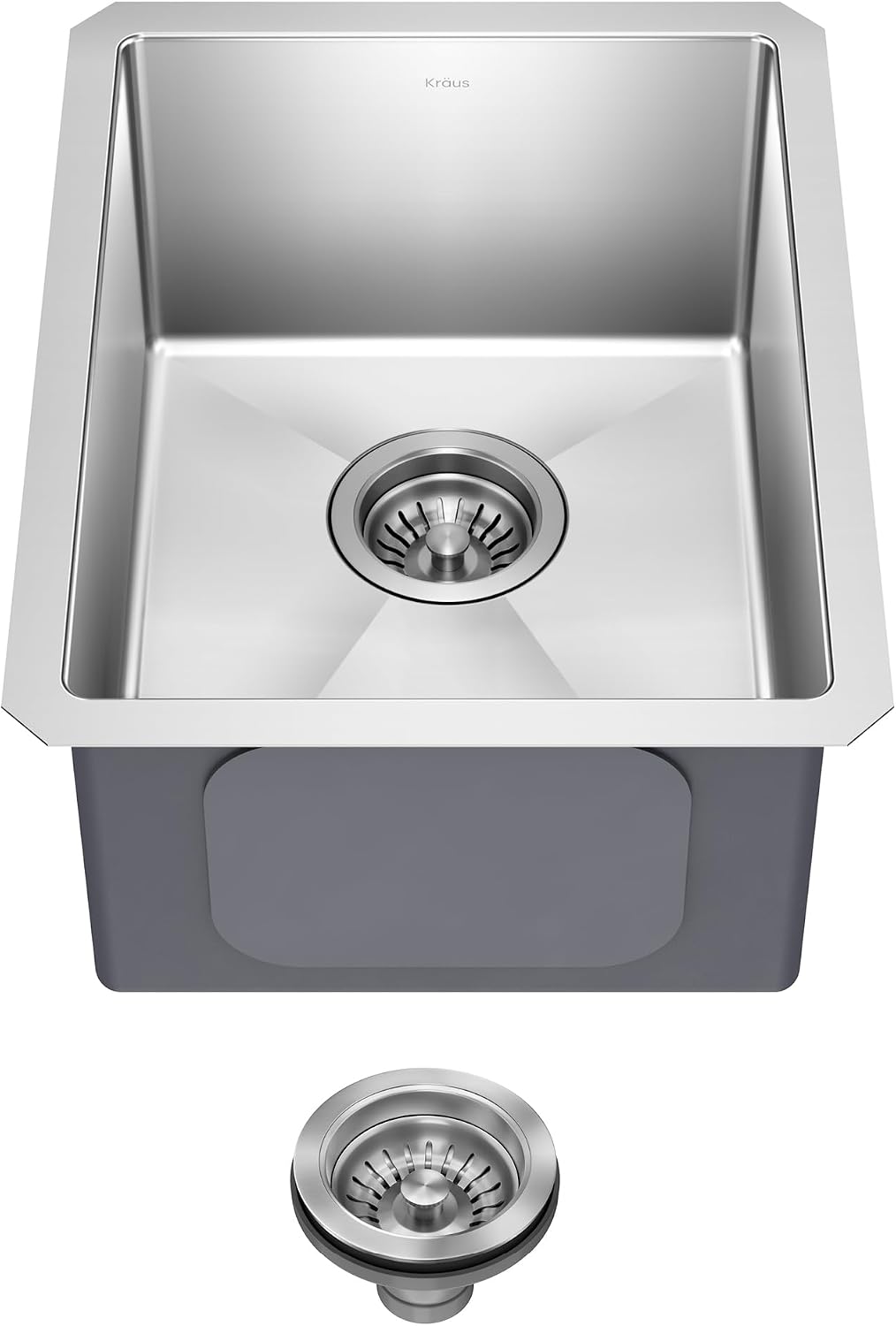 KRAUS Standart Pro 14 -inch Undermount Single Bowl 16 Gauge Stainless Steel Bar Kitchen...