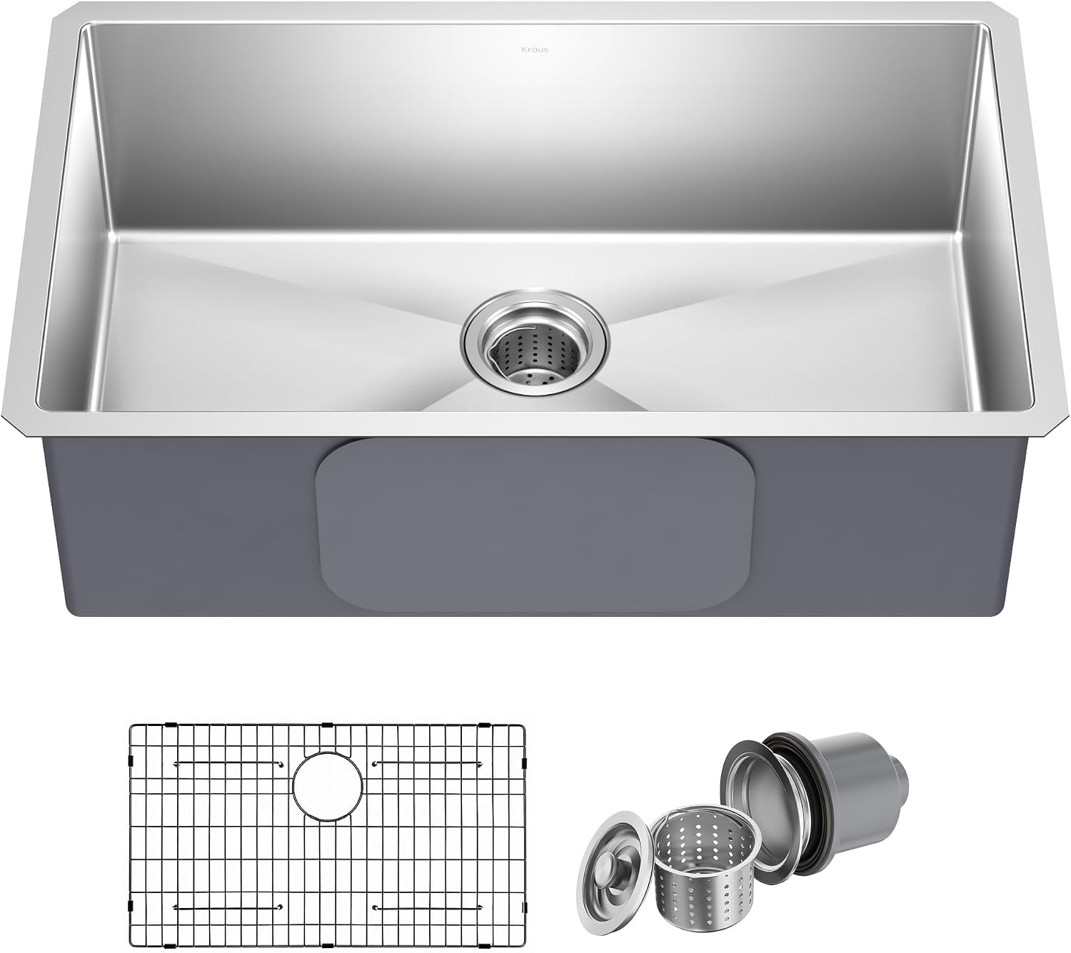 KRAUS Standart Pro 30 -inch Undermount Single Bowl 16 Gauge Stainless Steel Kitchen Sink...