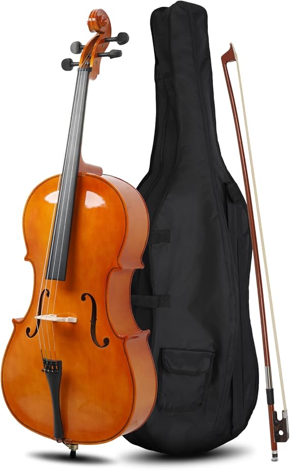 Ktaxon Full-Size Cello, Beginner Cello 4/4, Acoustic Cello Kit with Portable Bag, Bow...