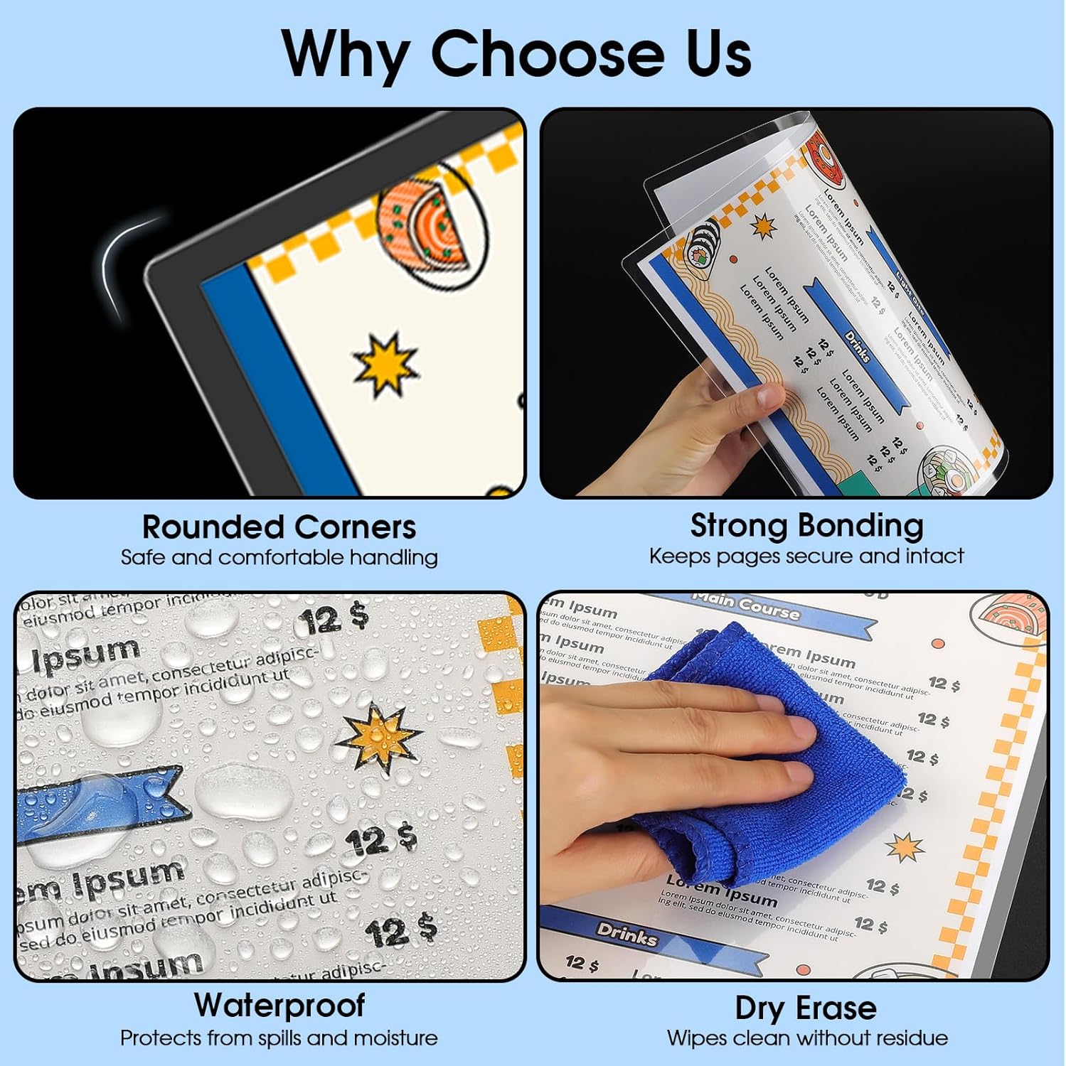 KTRIO 200 Pack Laminating Sheets 3 Mil, Hold 8.5 x 11 inch Documents, Menus | Actual 9 x... image