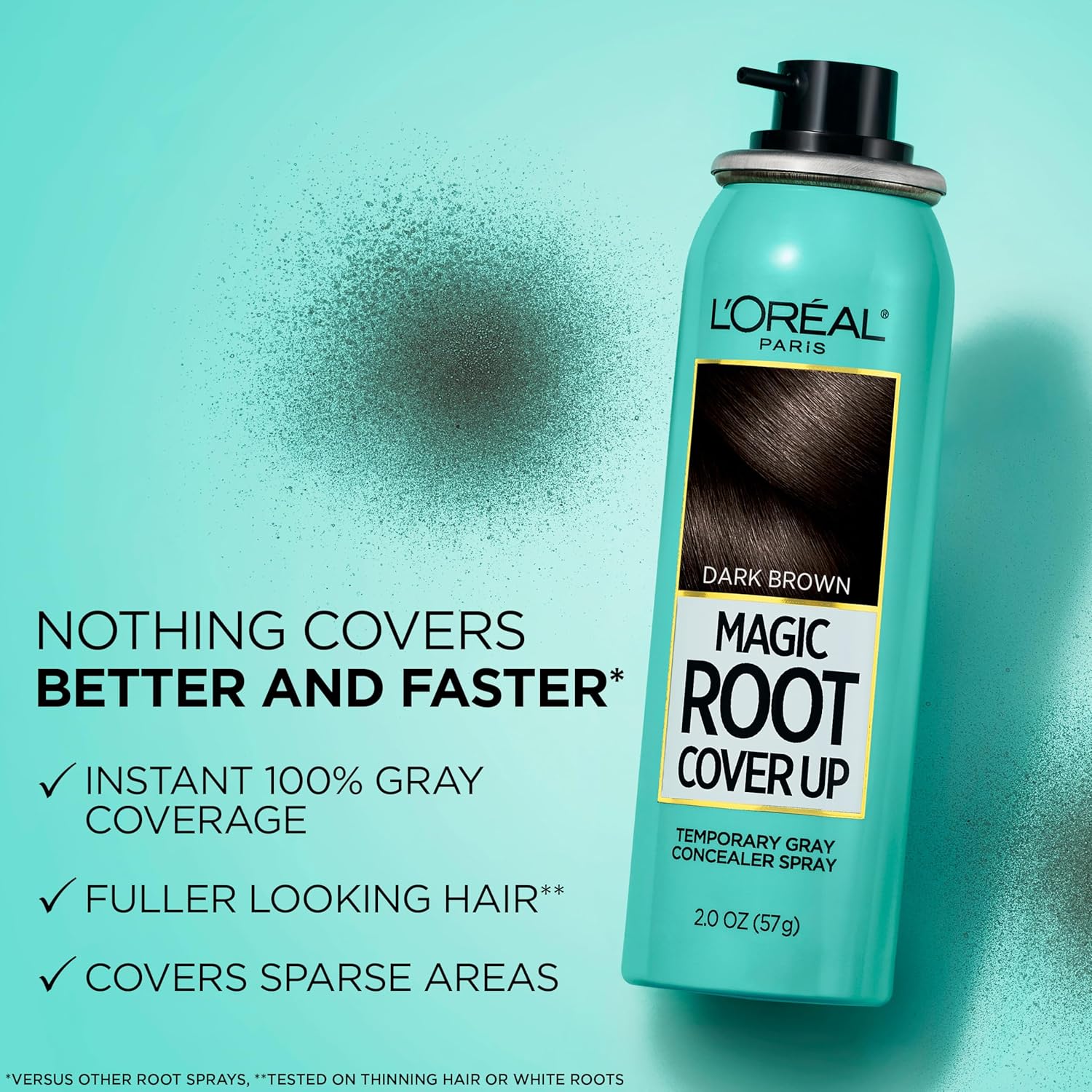 L'Oreal Paris Magic Root Cover Up Gray Hair Spray, 100% Gray Hair Coverage with Buildable... image