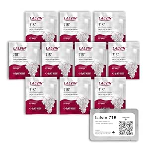 Lalvin 71B Wine Yeast (10 Pack) - Make Wine Cider Mead Kombucha At Home - 5 g Sachets...