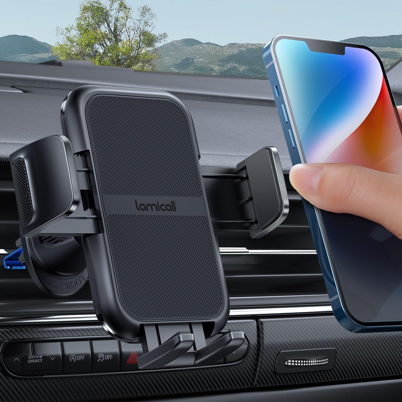Lamicall 2026 Wider Clamp & Metal Hook Car Phone Holder Vent [Thick Cases Friendly] Phone...