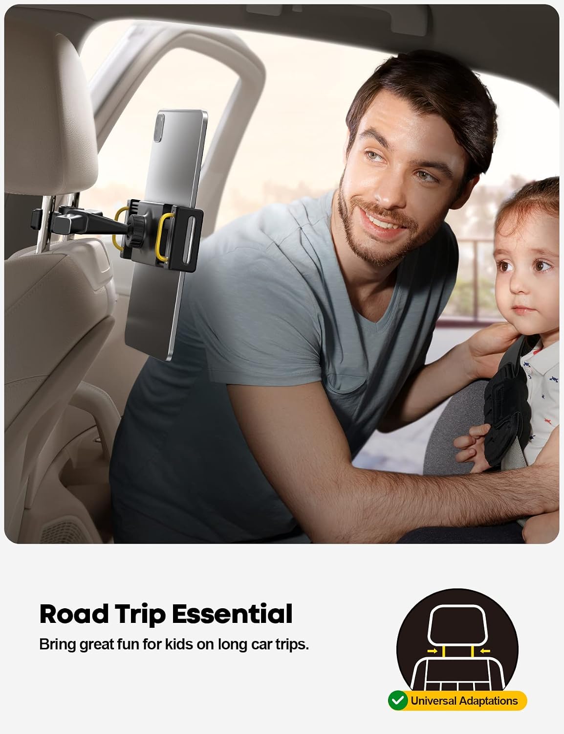 Lamicall Car Tablet Headrest Holder - Car Back Seat Headrest Tablet Mount Stand for Kids...
