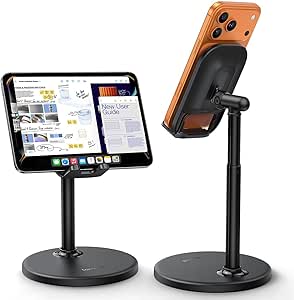 Lamicall Cell Phone Stand for Desk - [Height Angle] Adjustable Sturdy Desktop Phone Holder...