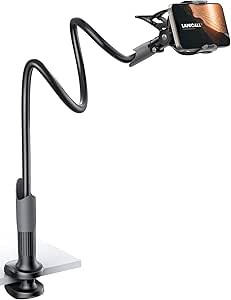 Lamicall Gooseneck Phone Holder for Bed - Cell Phone Mount Clamp Clip, Flexible Long Arm...