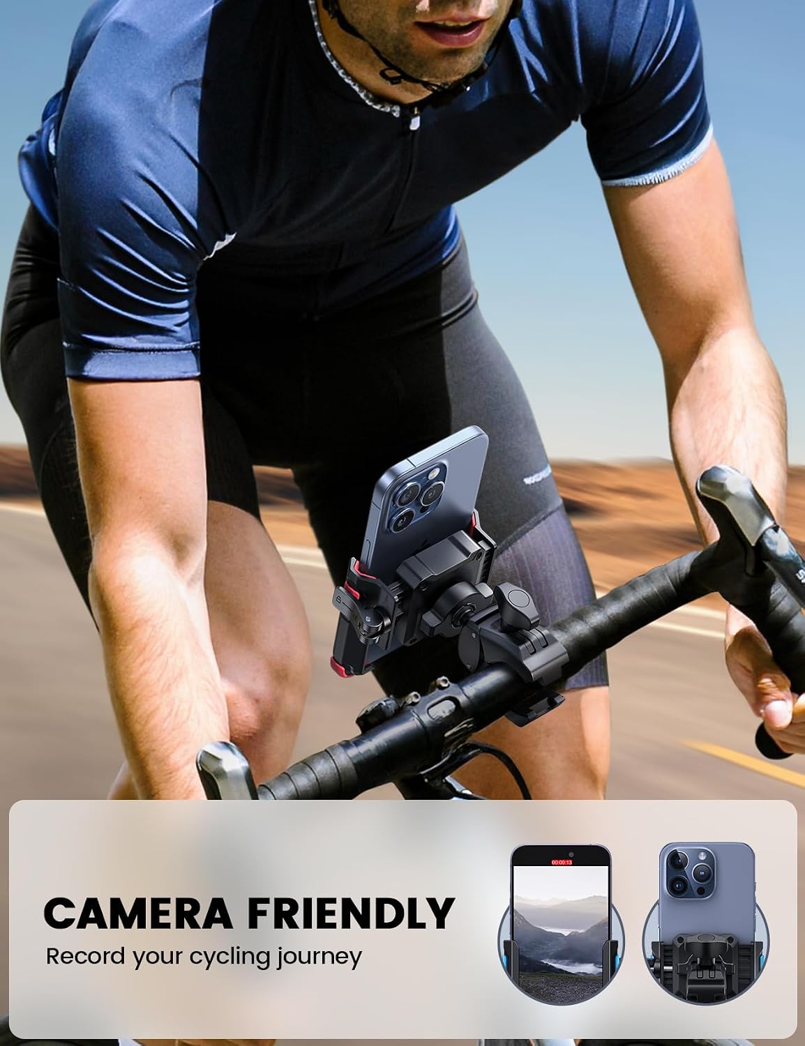Lamicall Motorcycle Bike Phone Mount - [1s Quick Release] Bike Cell Phone Holder Clip...