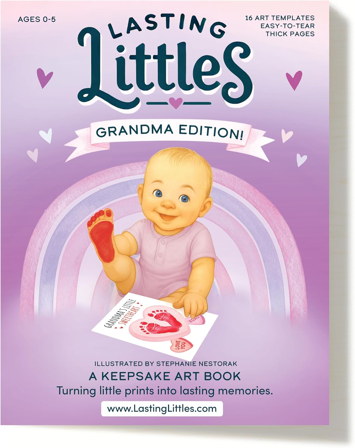 Lasting Littles Grandma Edition | Baby Toddler Handprint & Footprint Keepsake Book...