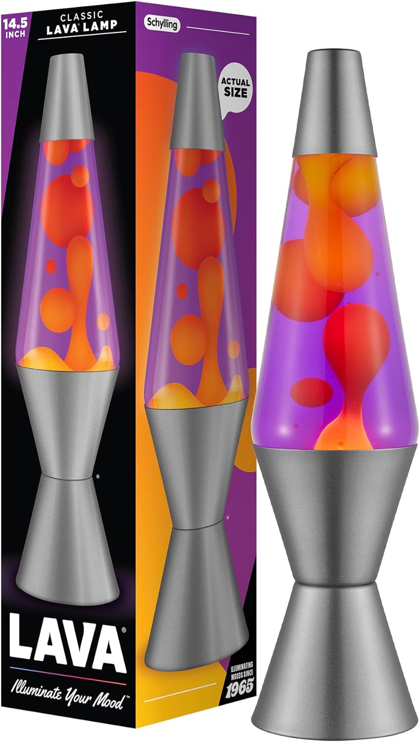 Lava® Lamp - 14.5" Purple Sunset - The Original Motion Light - Yellow Wax and Purple Liquid...