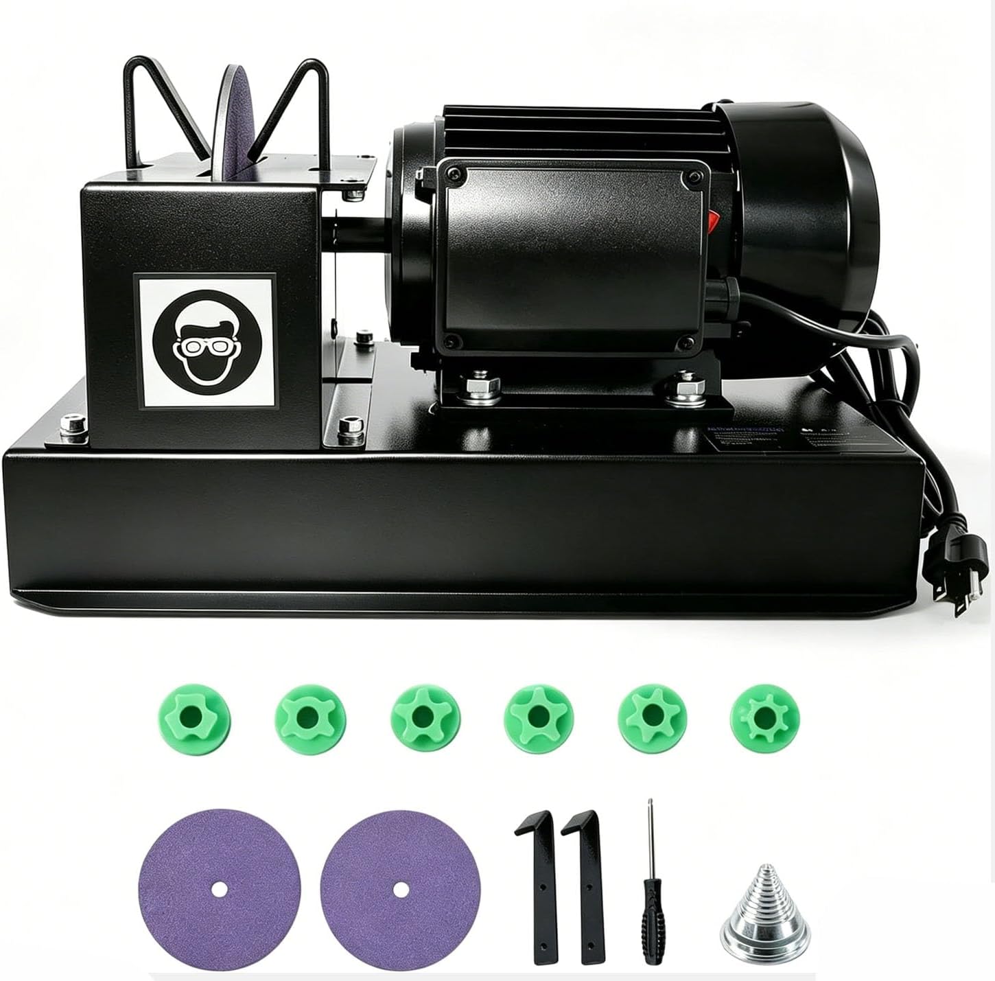 Lawn Mower Blade Sharpener, 2/3HP 500W Bench Grinder with 7-Inch Ceramic Wheel, 30°/40°...