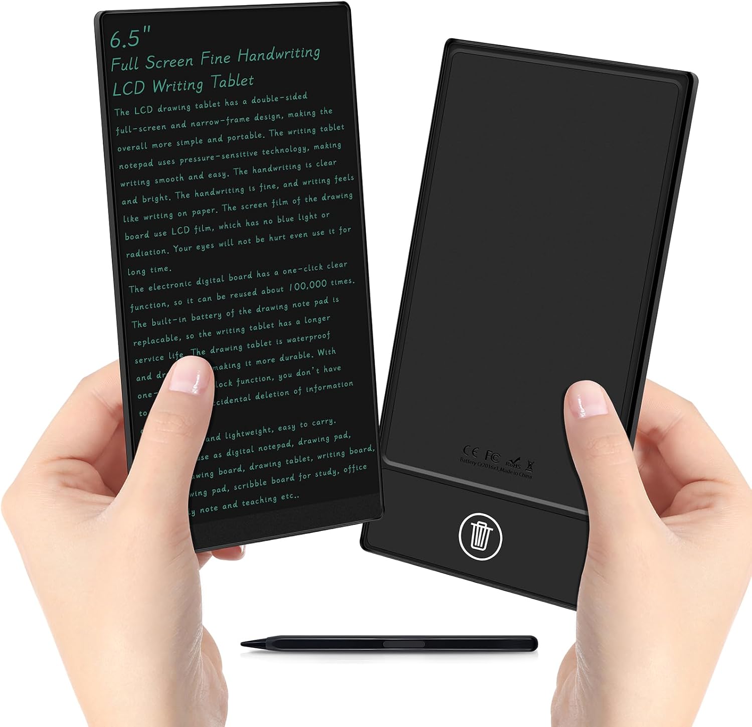 LCD Writing Tablet for Adult: 6.5 Inch Mini Full Screen Drawing Board Reusable Digital...