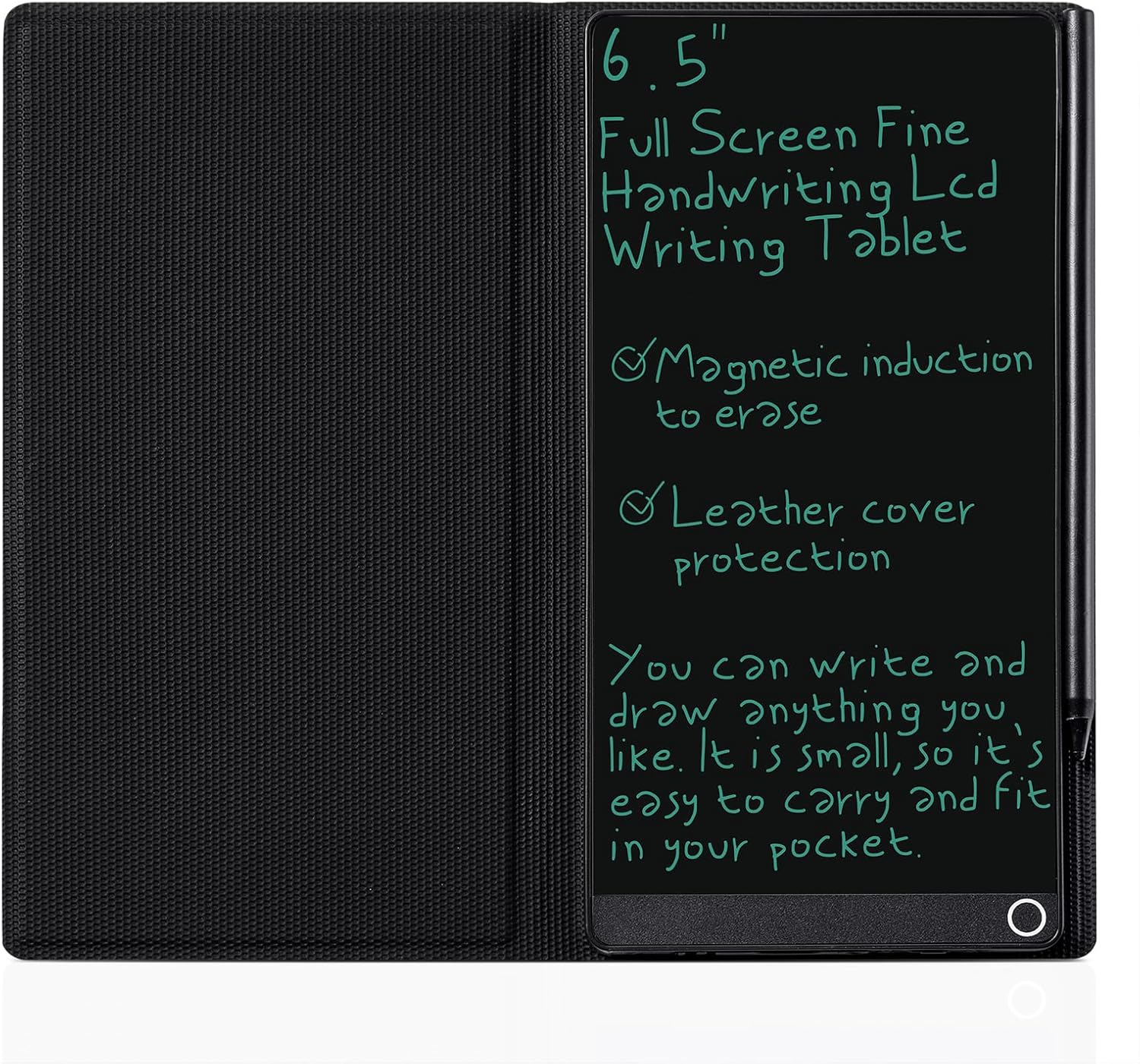 LCD Writing Tablet for Adult: Mini 6.5 Inch Full Screen Digital Notepad with Hall Switch and...