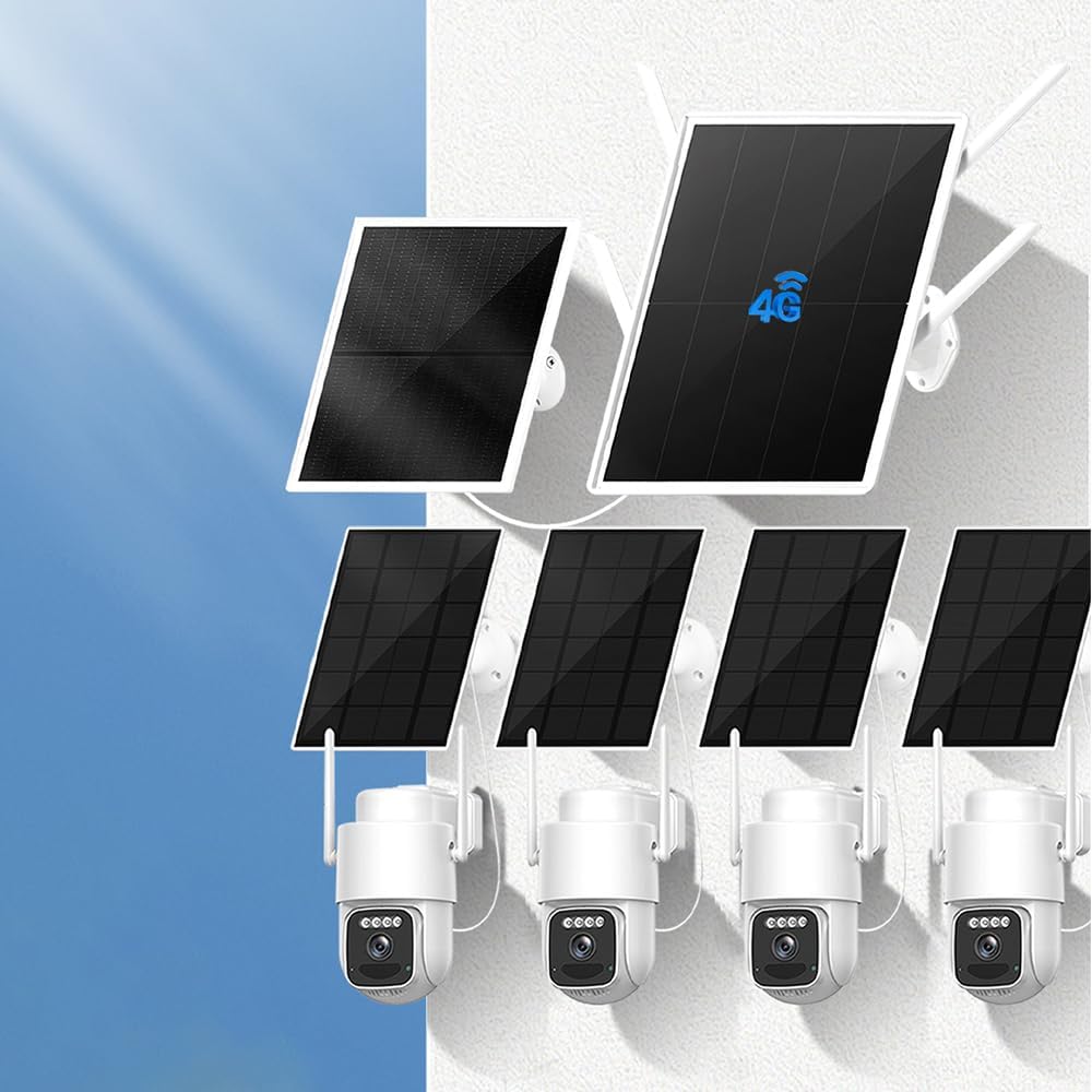 LCLCTEK® Solar 4G LTE Cellular Security Camera kit Wireless Outdoor,No WiFi Security Camera...