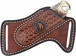 Leather Knife Sheath for Belt, 3mm Thick EDC Pocket Knife Holster Fits Buck 110, Compact... image