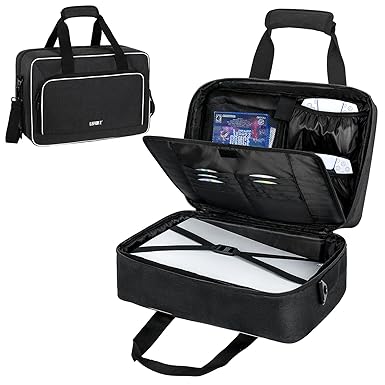 LEFOR·Z Carrying Case Compatible with PS5/PS5 Pro/PS4,17 Pockets Travel Storage Bag with... image