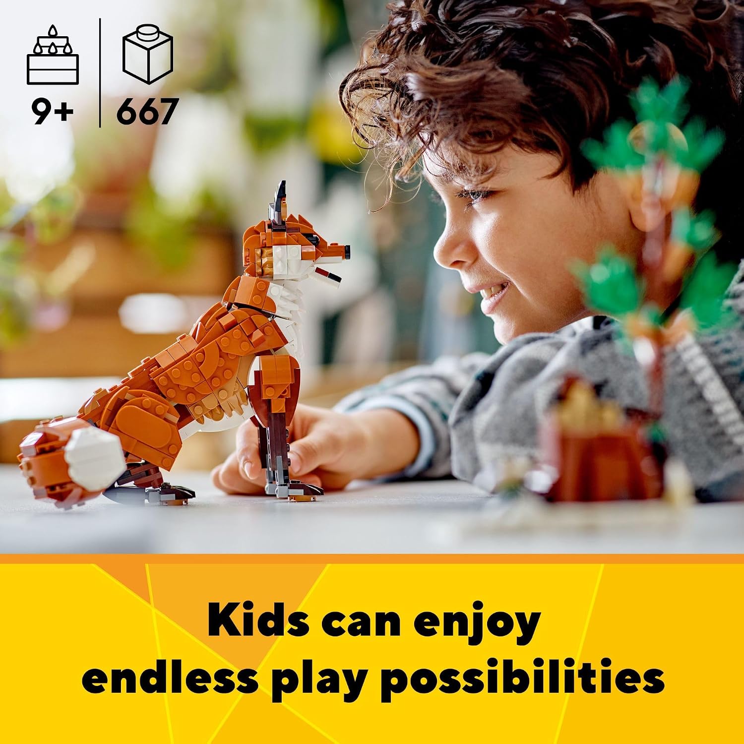 LEGO Creator 3 in 1 Forest Animals Red Fox Toys - Building Toys for Kids, Boys & Girls, Ages... image