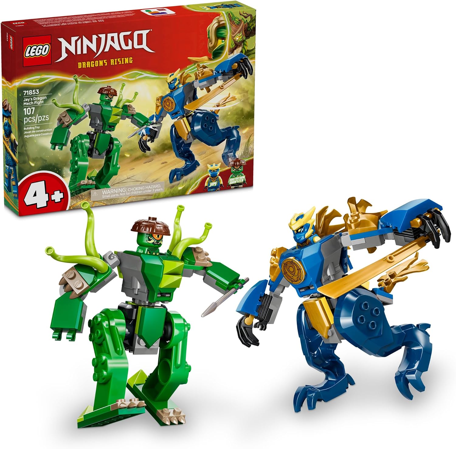 LEGO NINJAGO Jay's Dragon Mech Fight Building Toy - Pretend Play Set for Boys & Girls, Ages...