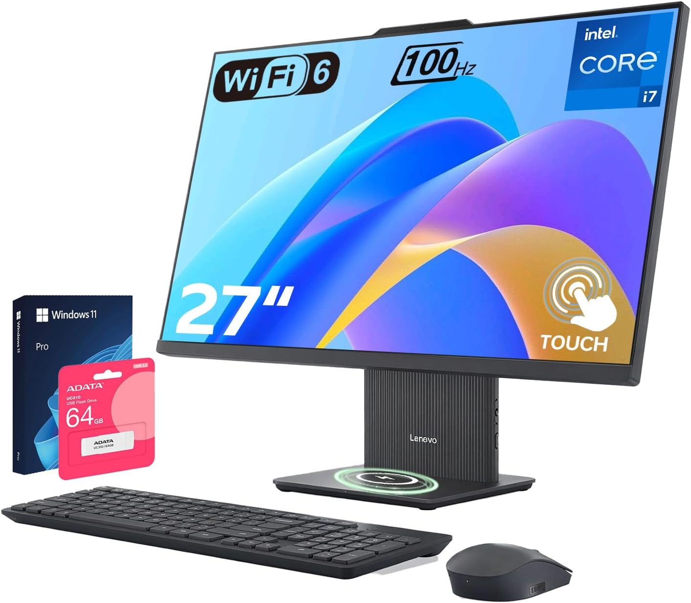 Lenovo IdeaCentre All-in-One Desktop Computer, 27" FHD Touchscreen 100Hz, i7-13620H, 16GB...