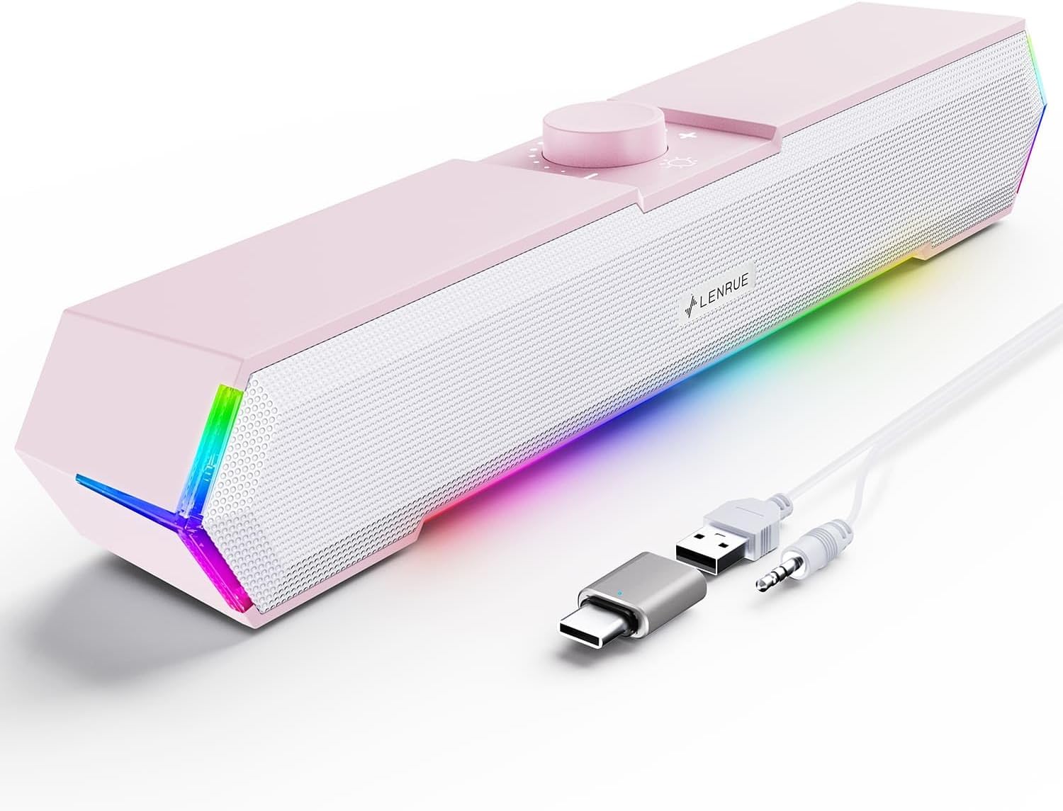 LENRUE G11 Computer Speakers for Desktop, Touch Lights PC Speakers with Surge Clear Sound...