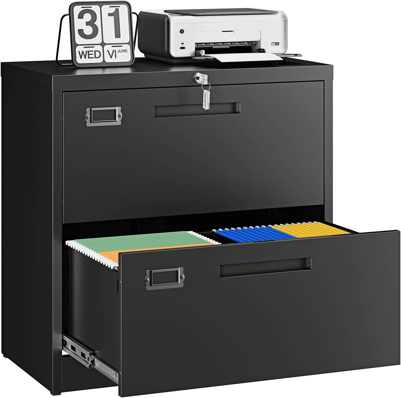 Letaya 2 Drawer File Cabinets with Lock,Metal Lateral Filing Storage Cabinet Printer...