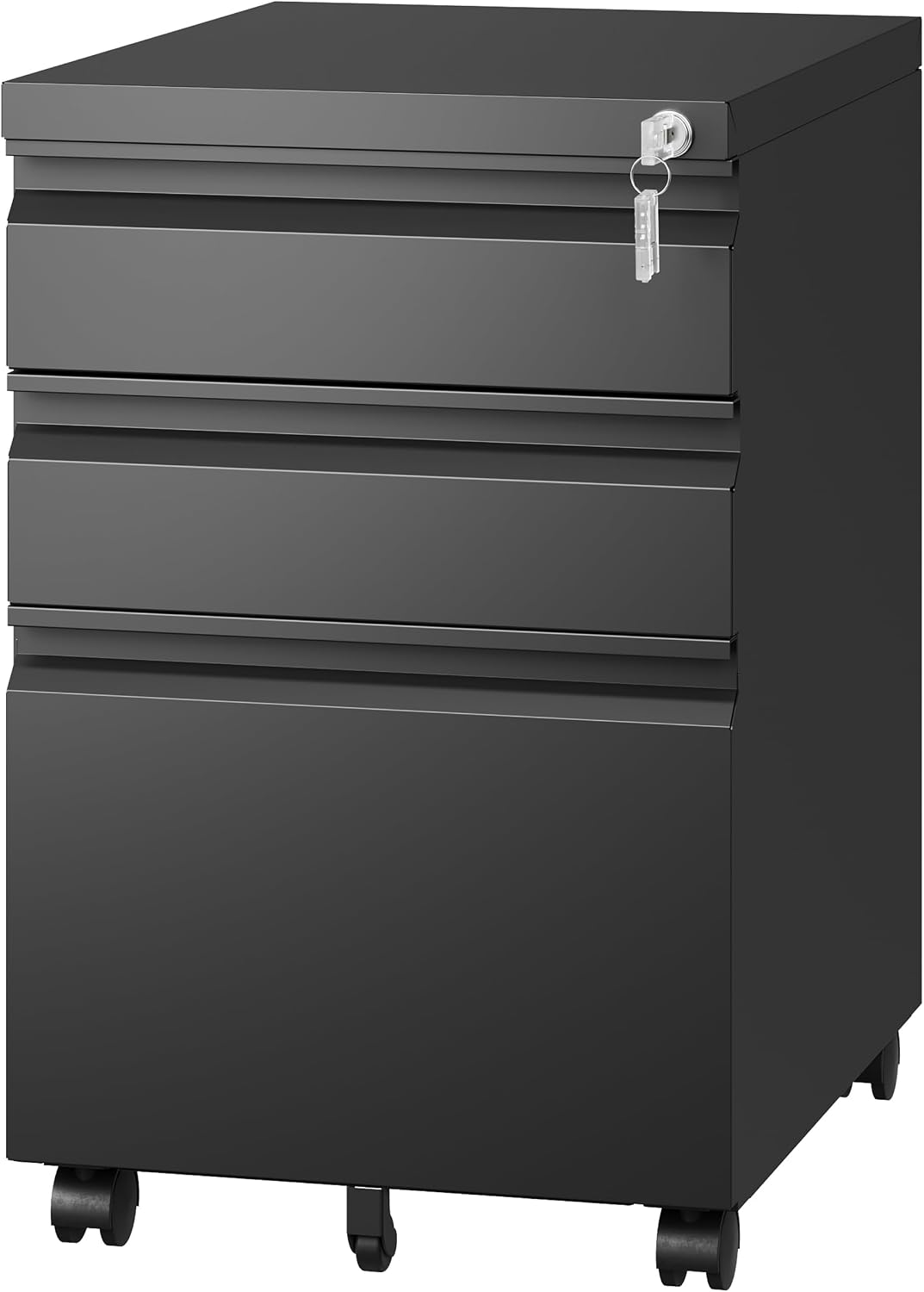 Letaya 3 Drawer Mobile File Cabinet with Lock,Under Desk Metal Filing Cabinets for Home...