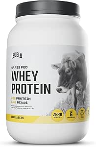 Levels Grass Fed Whey Protein Powder, No Artificials, 24G of Protein, Vanilla Bean, 2LB