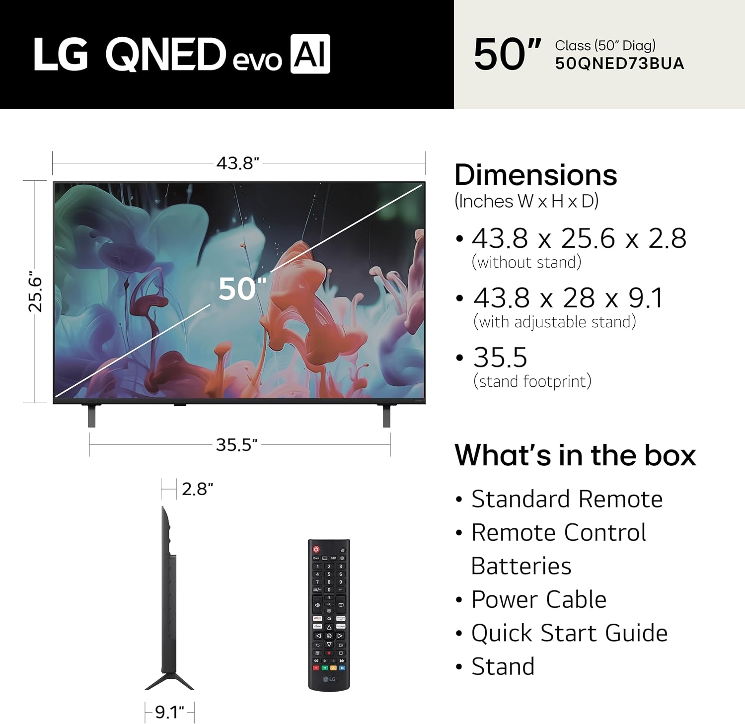 LG Amazon Exclusive 50-Inch Class QNED AI 4K QNED73B Series Mini LED Smart TV w/AI Sound... image