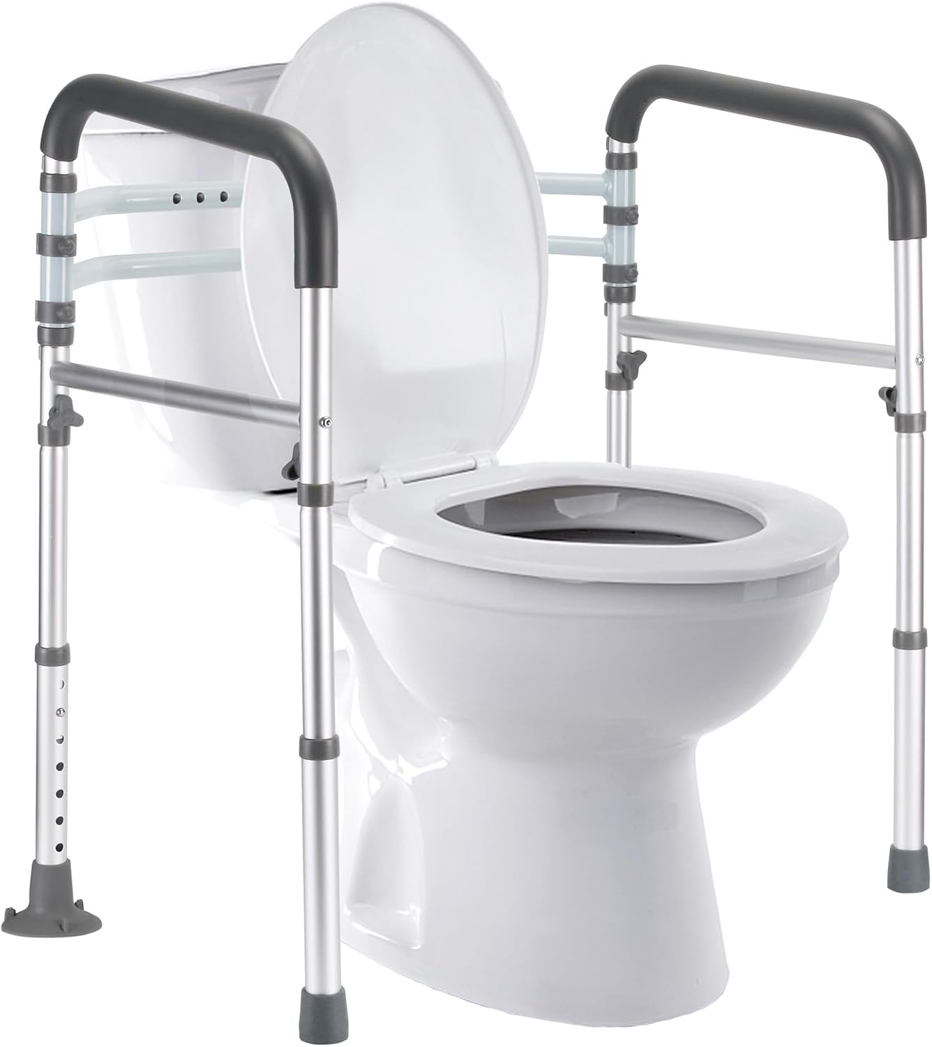 Lianjindun Toilet Safety Rails (350 lb), Adjustable Toilet Frame for Elderly, Seniors...