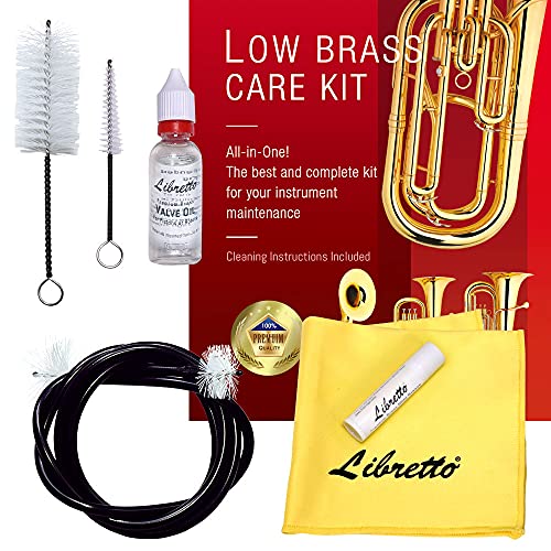 Libretto Low Brass ALL-INCLUSIVE Cleaning Kit with Instructions: Valve Oil + Slide Grease +...