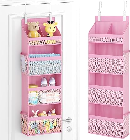 Lifewit Hanging Shelves with Transparent Pockets for Stuffed Toys for Children's Room image