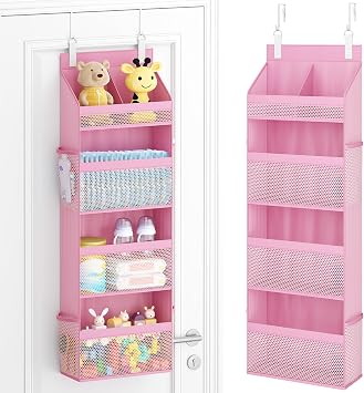 Lifewit Hanging Shelves with Transparent Pockets for Stuffed Toys for Children's Room image