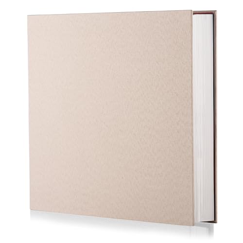 Light Beige Photo Album Self Adhesive Scrapbook Album for 4×6 Photos/Pictures DIY Linen... image