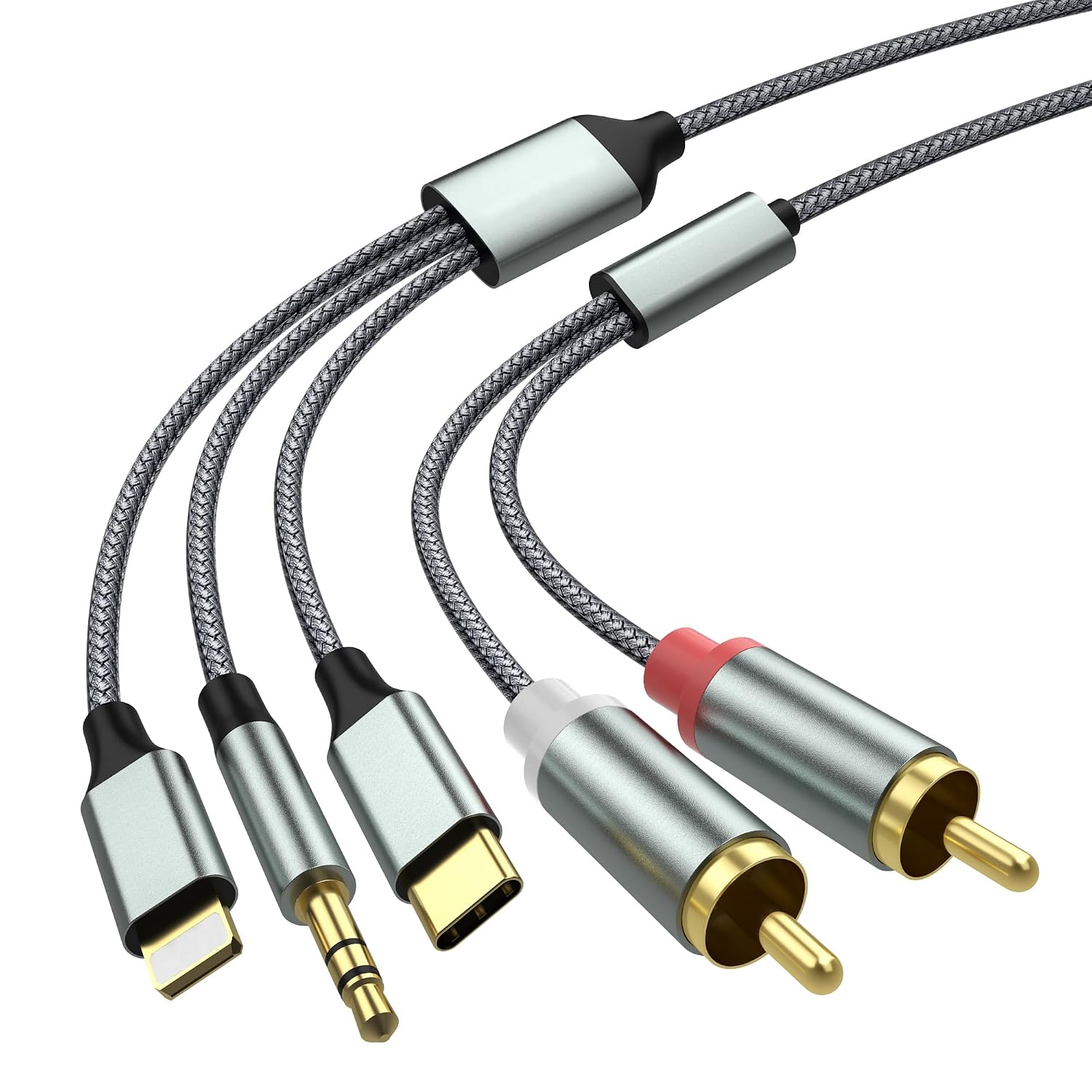 Lightning to RCA Cable Audio Aux Adapter,RCA to 3.5mm Cable,USB C to 2 RCA Audio Cable,...